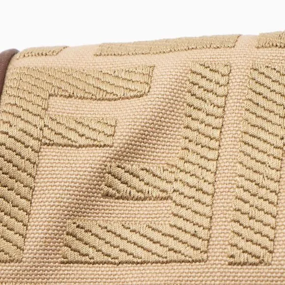 Fendi FF Embroidered Canvas Baguette Shoulder Bag - Picture 13 of 15